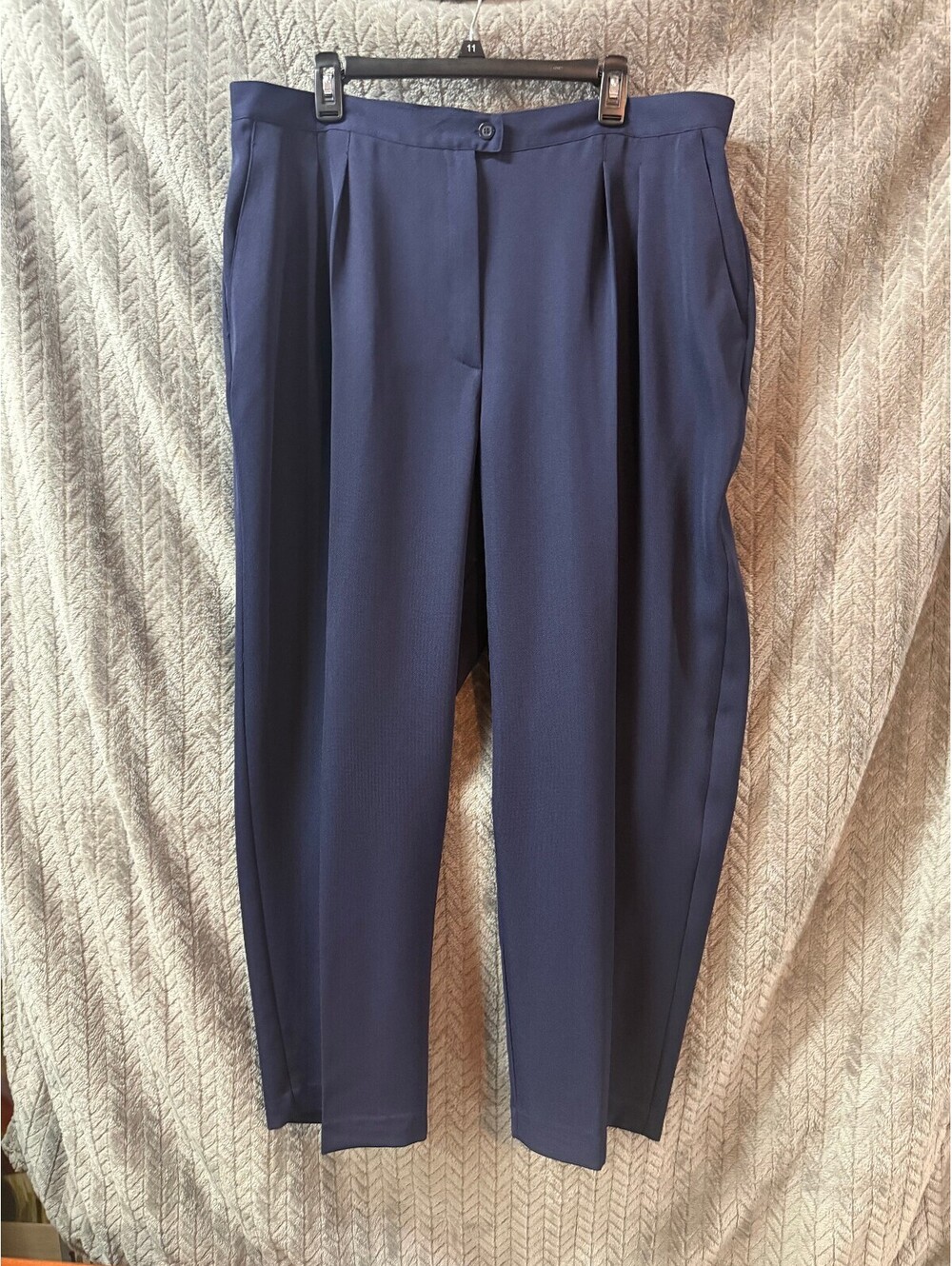 MAGGIE McNAUGHTON Women's Navy Blue Dress Pants Size 22W 100% Polyester